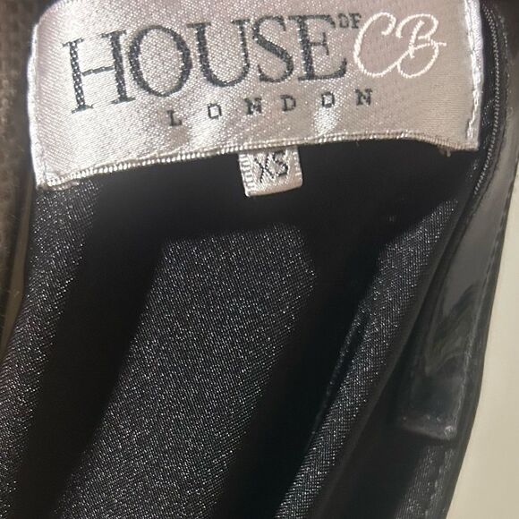 Revolve House of CB London Satin Short Sleeved bodycon Dress W/ Draped Cowl Back - Picture 11 of 13